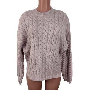 Theory Karenia Cable Knit Sweater Small Lavender pink/purple cozy relaxed